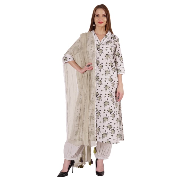 Phagun Ethnic Kurta Set For Womens W/Printed Dupatta Indian Tunic Designer Kurti Dress