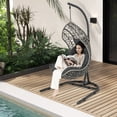 thumbnail image 3 of Costway Fauteuil Oeuf avec Support, Oreiller et Coussin, Accessoires Suspendus pour Salon, 3 of 10