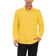 thumbnail image 1 of INSPIRE CHIC Chemise pour Homme Motif à Pois Col en Pointe Manches Longues Chemise Boutonnée 42 Jaune, 1 of 6