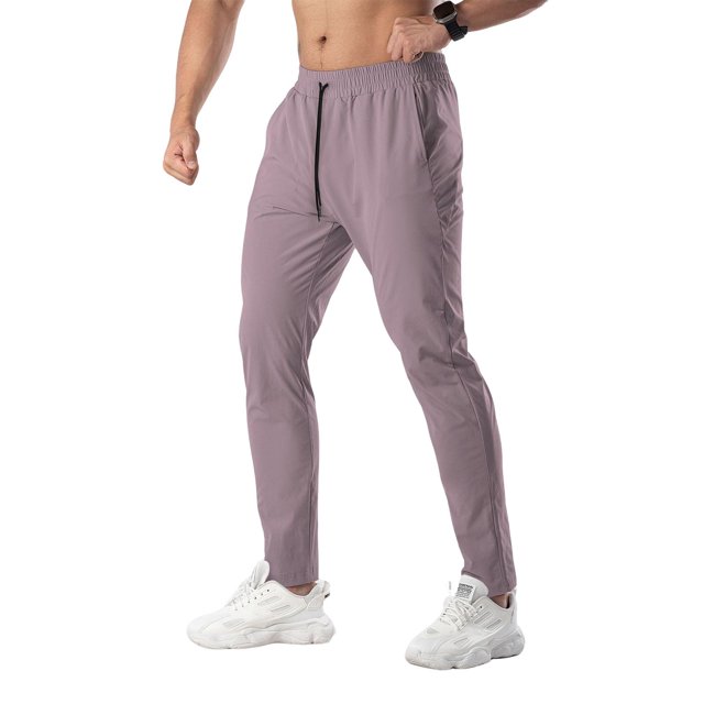 Ceisia Men Solid Color Loose Casual Pants Elastic Waist Drawstring Sports Gift Work Trousers