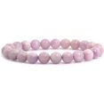 thumbnail image 1 of Natural Kunzite Gemstone 8mm Round Beads Stretch Bracelet 7 Inch Unisex, 1 of 3