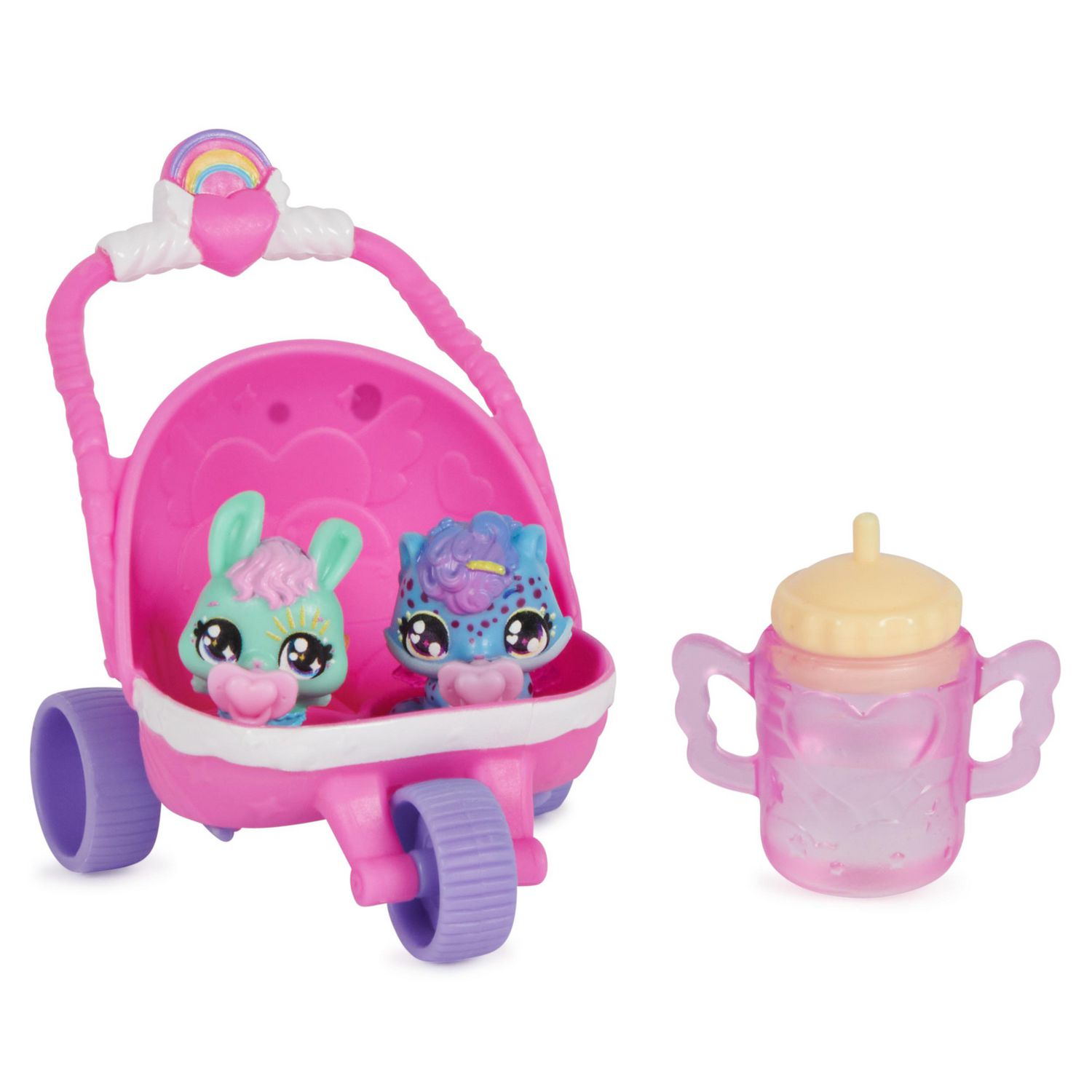 Hatchimals Alive, Hatch N' Stroll Playset avec poussette et 2 mini figurines dans des œufs qui éclosent tout seuls, jouets pour enfants pour filles et garçons, à partir de 3 ans
