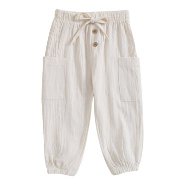 Ketyyh-chn99 Pantalon pour Bébé Fille Garçon, Pantalon pour Tout-Petit en Coton à Enfiler, Jogger d'Automne, Pantalon pour Tout-Petit Garçon, Pantalon de Sport Uni, Tenue Décontractée, Mode pour Vêtements d'Enfants pour 6-12 Mois, Blanc