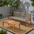thumbnail image 3 of Noble House Hampton Canapé en Bois et Osier d'Extérieur et Table Basse Gris, 3 of 6