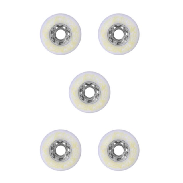 Youkk 2pieces Silent Grip Enhanced And Widened Support - Inline Roller Skate Wheel For Professional white 76mm 5Set