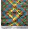 thumbnail image 1 of Soimoi Polyester Crepe Fabric Window Pane Check Decor Fabric Printed Yard 42 Inch Wide, 1 of 3