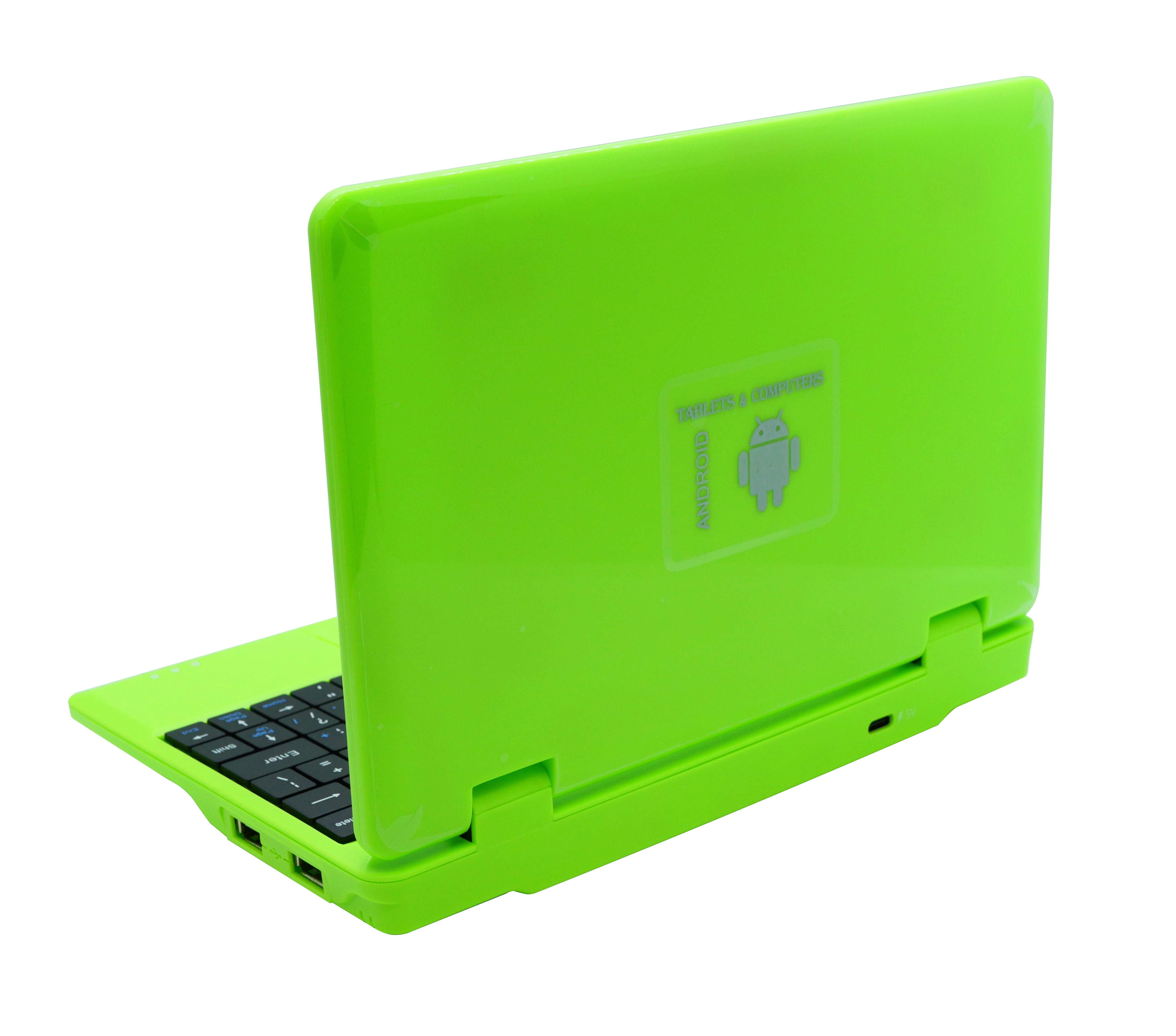 T&C Netbook Laptop Computer for Kids. Portable 7" Inch Screen powered by Android 13.0 Operating  System, USB, Bluetooth, Wi-Fi- Green