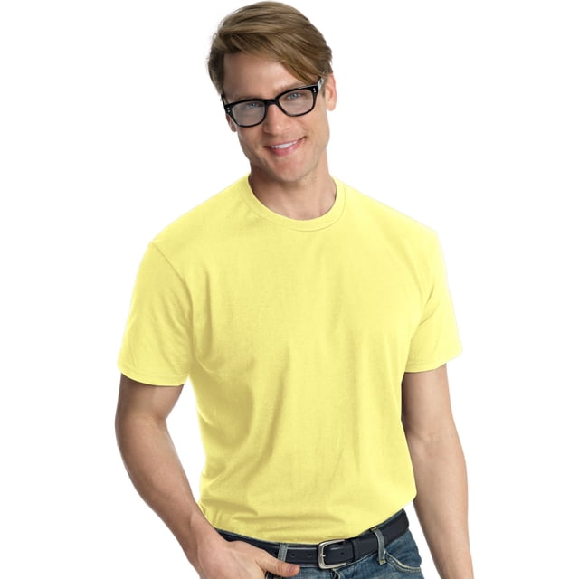 Hanes Nano-T Men`s T-shirt, XL, Yellow