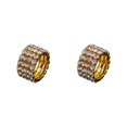 thumbnail image 4 of Maytalsory Bague en Cristal Extensible de Luxe Unique pour Déclaration d'Amour Bague Incrustée à la Mode Dorée 4 Rangées 2Ensemble, 4 of 6