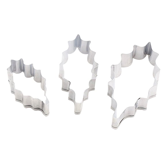 Catégorie de Produit Moule à Gâteau 2 - Ensemble de Gâteau Feuille Houx Acier Inoxydable 3 Biscuits Gâteau pour Cuisson Batterie de Cuisine Durable Outil Polyvalent