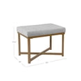 thumbnail image 2 of HomePop Velvet Tufted Ottoman with Metal Base, Silver, 2 of 2