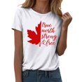 thumbnail image 2 of T-Shirt Femme Fierté du Canada Drapeau Canadien Imprimé Graphique Col Rond Manches Courtes Tee Femme Fête Nationale T-Shirts Graphiques Mode Femme Fierté du Canada Haut Graphique Décontracté, 2 of 3