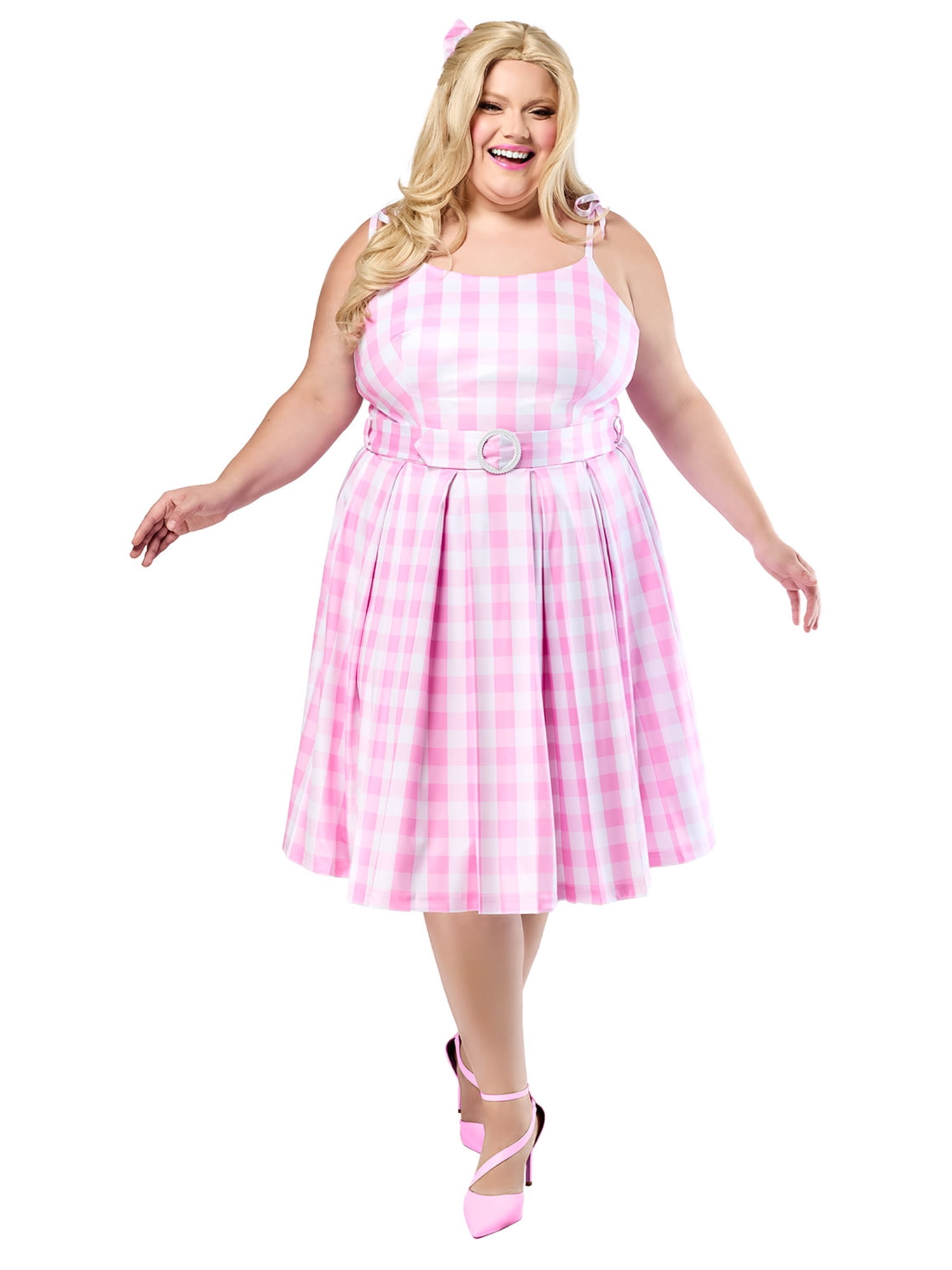 Costume Barbie Robe à Carreaux Roses Perfect Day du Film Barbie pour Adultes par Rubies, pour Femmes