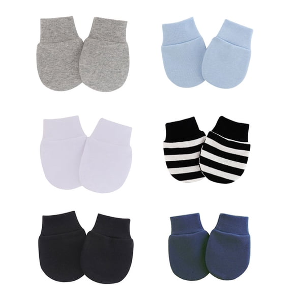 6 Pairs Newborn mittens Baby Toddler Gloves Scratch free mittens for babies 0-6 months for boys and girls