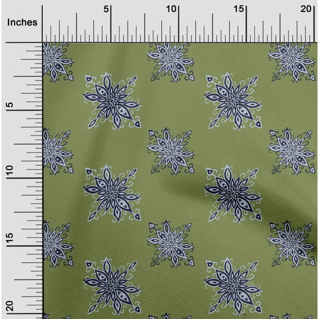 oneOone Polyester Lycra Fabric Floral Block Print Sewing Fabric BTY 56 Inch Wide