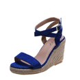 thumbnail image 1 of Espadrilles Compensées pour Femmes Plateforme Bride Croisée Boucle Cheville Bout Ouvert Sandales d'Été, 1 of 7