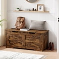 thumbnail image 3 of Versatile Wooden Storage Chest Bench with Safety Hinge for Living Room & Bedroom, 3 of 9