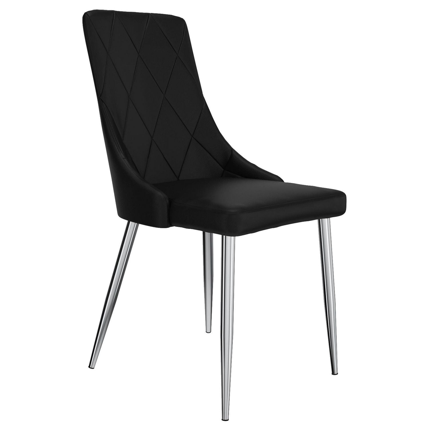 Chaise moderne de mi-siècle, jeu de 2, noir