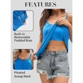 thumbnail image 4 of Charmo Womens Flowy Pleated Camisole Built in Bra Adjustable Straps Loose Tank Tops S-3XL, 4 of 5