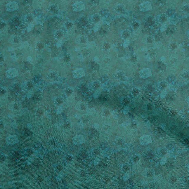 oneOone Viscose Jersey Teal Green Fabric Abstract Floral Craft Projects Decor Fabric Printed By The Yard 60 Inch Wide