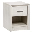 thumbnail image 4 of CorLiving Newport Mid-Century Modern Engineered Wood Adult Nightstand with Drawer and Open Cubby, White Washed, 4 of 11