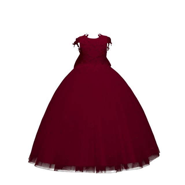 Kcodviy Spring and Summer New Back A Line Children's Dress Puffy Dress Love Girls Dress Princess Dress Girl Model Plus Size Ballet Dress Catwalk Dress Party Dress