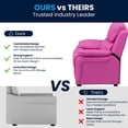 thumbnail image 2 of Deluxe Padded Contemporary Hot Pink Vinyl Kids Recliner with Storage Arms, 2 of 9