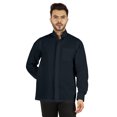 thumbnail image 1 of Bestman Solid Long Sleeve Shirt For Mens Front Double Button Placket Chinese Collar Shirt, 1 of 7
