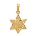 thumbnail image 1 of Étoile de David en Or Jaune 14K avec Tablettes au Centre Pendentif, 1 of 2