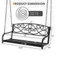thumbnail image 2 of Gymax Balançoire de Porche Suspendue pour Patio avec Chaînes, Noire, 2 of 10