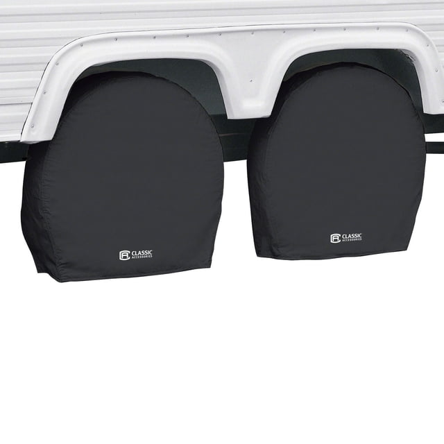 Classic Accessories Over Drive RV Wheel Covers, Wheels 30" - 33" Diameter, 9" Tire Width, Black