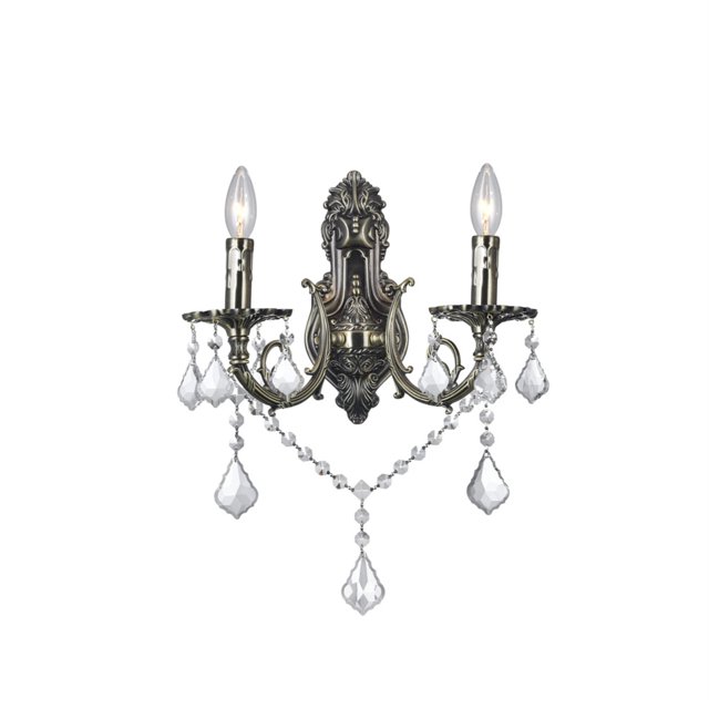 CWI Lighting Applique Murale 2 Lumières avec Finition Laiton Antique