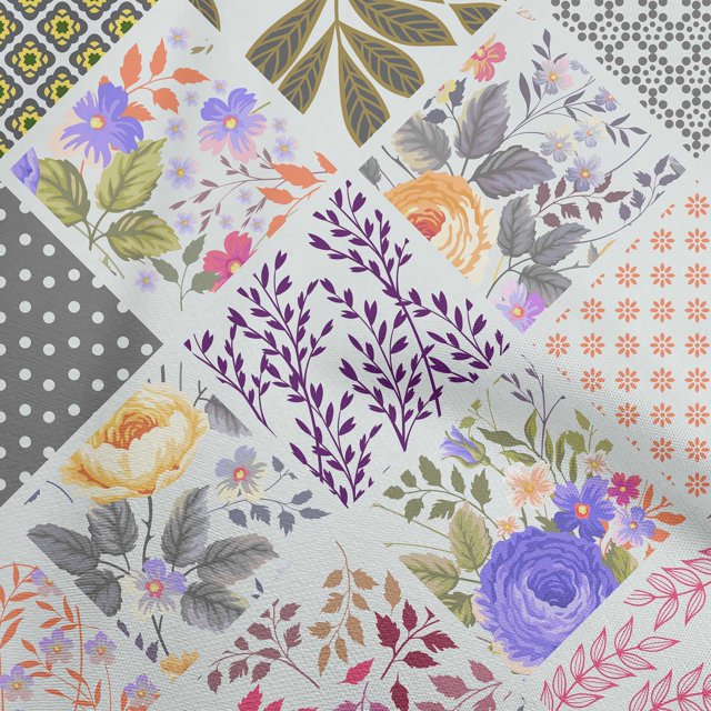 oneOone Polyester Spandex Orange Fabric Florals Sewing Craft Projects Fabric Prints By Yard 56 Inch Wide