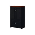 thumbnail image 1 of Bush Furniture Fairview 2 Door Storage Cabinet with File Drawer, Antique Black/Hansen Cherry, 1 of 11