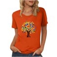 thumbnail image 1 of Dadaria T-shirt pour Femmes Orange Chemise à Manches Courtes T-Shirt Col Rond Hauts Chandail d'Été Blouses L, 1 of 5