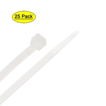 Uxcell 15.75 inch 0.21 inch White Nylon Cable Ties Self-Locking Zip Ties Nylon White 25 pack