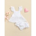 thumbnail image 2 of Honganda Ensemble Robe Bébé Fille, Ourlet en Dentelle Décor Jupe à Volants et Shorts, 2 of 9