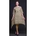 thumbnail image 4 of Bimba Kurti Asymétrique Imprimé Floral à Feuilles Brunes pour Femmes Robe d'Été Indienne Tunique Petit, 4 of 6