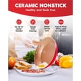 thumbnail image 3 of Gotham Steel Red 20 Piece Ceramic Nonstick Cookware and Bakeware Set Dishwasher Safe Oven Safe Pots Pans with Utensils, 3 of 7