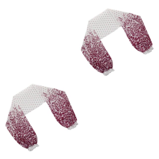 kurtrusly Boléro en Chiffon à Manches Longues pour Femmes Tendance Rouge Vin Fleur 2ensemble