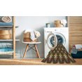thumbnail image 2 of Ahgly Company Tapis d'Intérieur Lavable à la Machine, Carré, Transitionnel, Brun Cannelle, Tapis de Zone, 5 Pieds Carré, 2 of 7