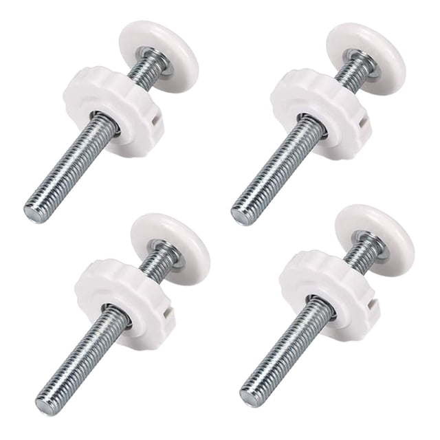 Milaget 4 Pieces Baby Gate Threaded Spindle Rods Bolt Parts for Stair Railing Indoor White