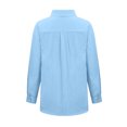 thumbnail image 4 of Chemise à Manches Longues Femme Chemise Unie Col en V Blouse Ample Manches Longues Tunique Décontractée de Travail avec Poche Robe à Manches Longues Femme Hauts Col en V pour Femme, 4 of 5