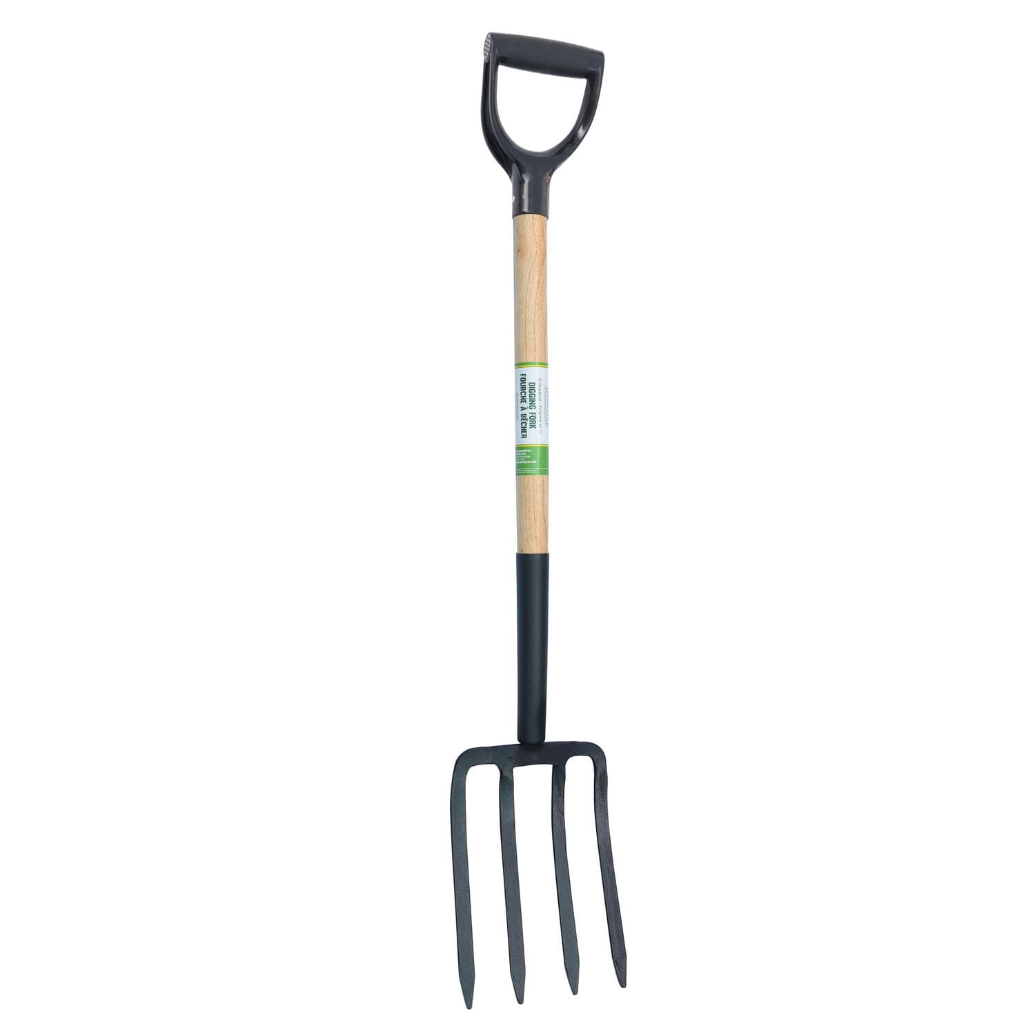 Expert Gardener Hardwood D-Handle 4-Tine Spading Fork