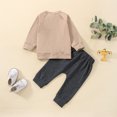 thumbnail image 4 of Gupgi Ensemble d'Automne pour Tout-Petit Garçon, Chandail à Col Rond avec Lettres et Pantalon, Ensemble de Vêtements 2 Pcs, 4 of 8