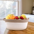 thumbnail image 2 of Birdeem Woven Cotton Rope Basket Fabric Basket for Organisation and Storage, Small Laundry Basket for Desktop Storage, Living Room Clutter Storage, 2 of 12
