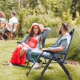 thumbnail image 3 of Costway 2PC Zero Gravity Chair Oversize Lounge Patio Heavy Duty Folding Recliner Blue, 3 of 9