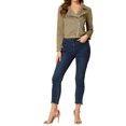thumbnail image 2 of INSPIRE CHIC Women's Motorcycle Jacket Faux Suede Solid Color Asymmetric Zipper Jacket S Pale Khaki, 2 of 6