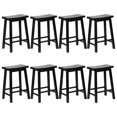 thumbnail image 1 of PJ Wood Classic Saddle-Seat 24" Kitchen Counter Stools, Black (Set of 8), 1 of 11