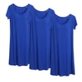 thumbnail image 1 of Timegard Robe de Nuit pour Femmes Pyjama 3 Pcs Col Rond Manches Courtes Ample Confortable Mi-Longue Robe de Maison, 1 of 3